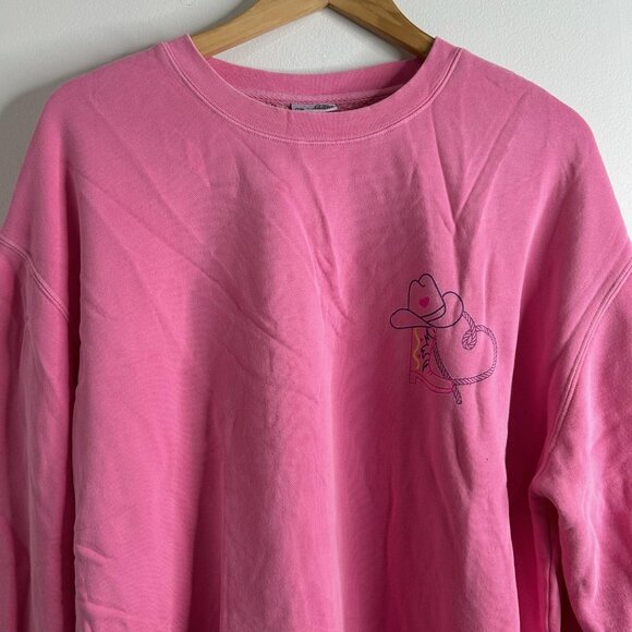 Living Fully Co by Mallory Ervin Howdy Lover Sweatshirt Womens XL Pink Crewneck - Picture 3 of 9